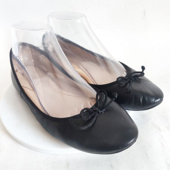 Sam Edelman Ballet Flats Charlotte Size 8 Leather Black Preppy Minimalist Trendy - Picture 1 of 11